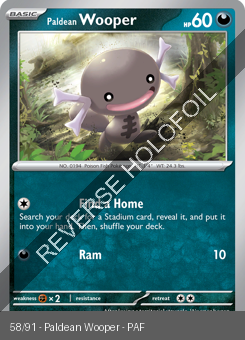 S&V - PAF - 58 - Paldean Wooper - COMMON - Reverse Holo