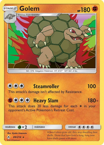 S&M - UNB - 89 - Golem - HOLO_RARE - Holofoil