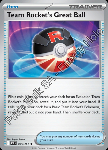 MEG ASC: Team Rocket's Great Ball 205/217 - Energy Holo