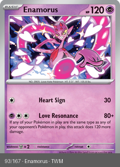 S&V - TWM - 93 - Enamorus - RARE - Holofoil