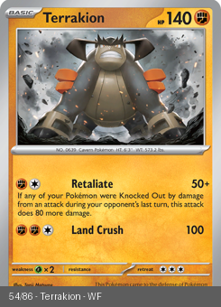 S&V - WHT - 54 - Terrakion - RARE - Holofoil
