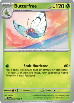 S&V - JTG - 3 - Butterfree - RARE - Holofoil