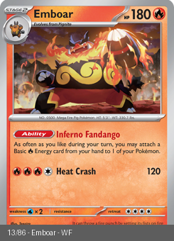 S&V - WHT - 13 - Emboar - RARE - Holofoil