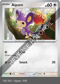 S&V - PAR - 145 - Aipom - COMMON - Reverse Holo