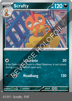 S&V - PAF - 61 - Scrafty - UNCOMMON - Reverse Holo