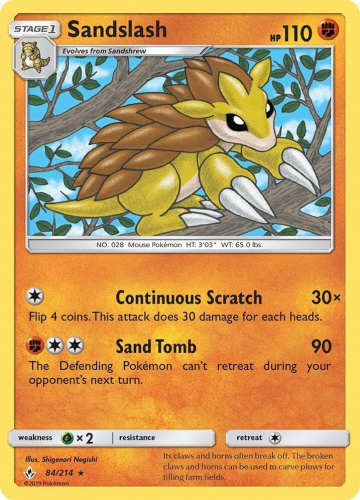 S&M - UNB - 84 - Sandslash - RARE - Normal