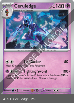 S&V - PAF - 40 - Ceruledge - RARE - Reverse Holo