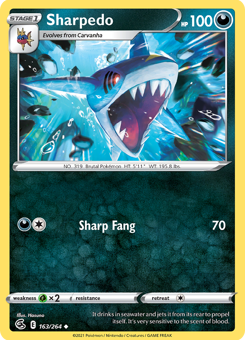 SwSh - FST - 163 - Sharpedo - UNCOMMON - Normal