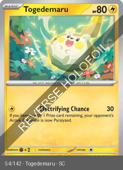 S&V - SCR - 54 - Togedemaru - UNCOMMON - Reverse Holo